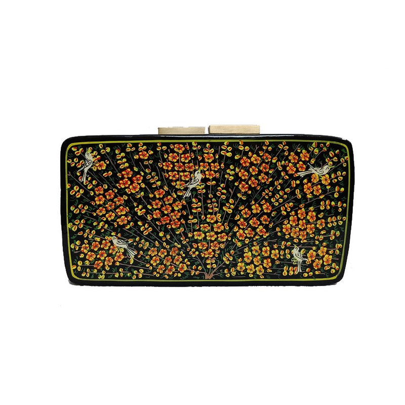 TREE OF LIFE , RECTANGLE PAPER MACHE CLUTCH-Paper Mache Clutch