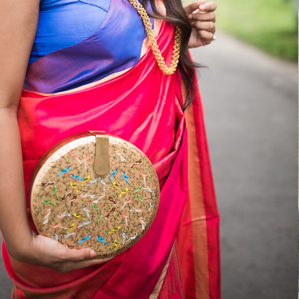 Round Wooden Clutch