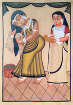 Shop My friend and I kalighat painting by Bapi Chitrakar