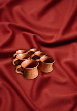 Tea Cups with Tray in Terracotta art by Dolon Kundu-