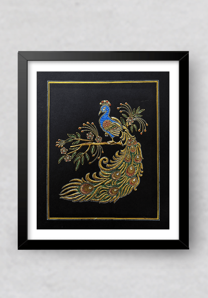 Shop The Beauty of Peacock in Miniature Painting by Mohan Prajapati