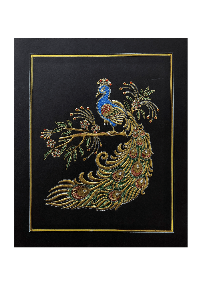 Buy The Beauty of Peacock in Miniature Painting by Mohan Prajapati