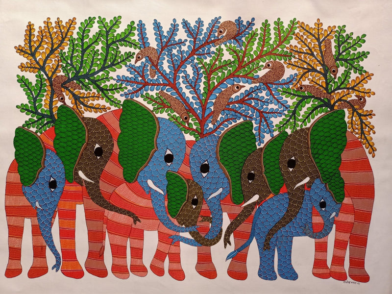 Gond Painting by Rajendra Shyam