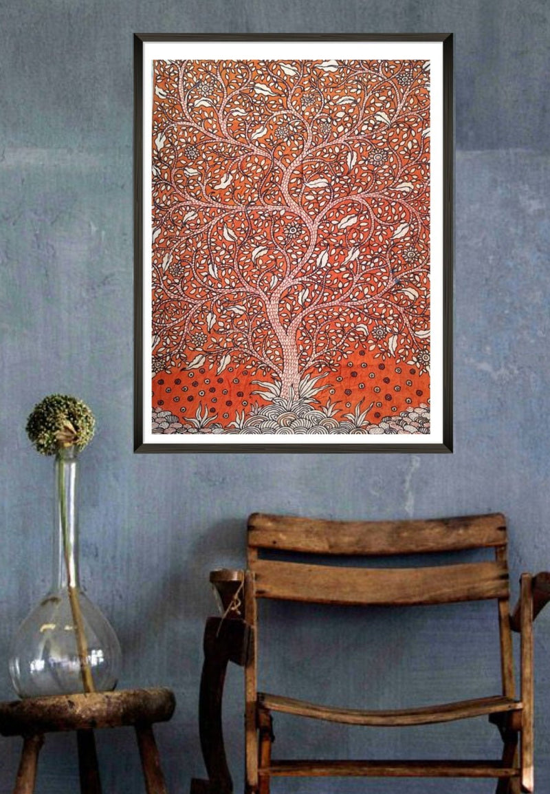 Tree of Life, Mata ni Pachedi painting by Chandrakant Bhulabhai-Paintings by Master Artists