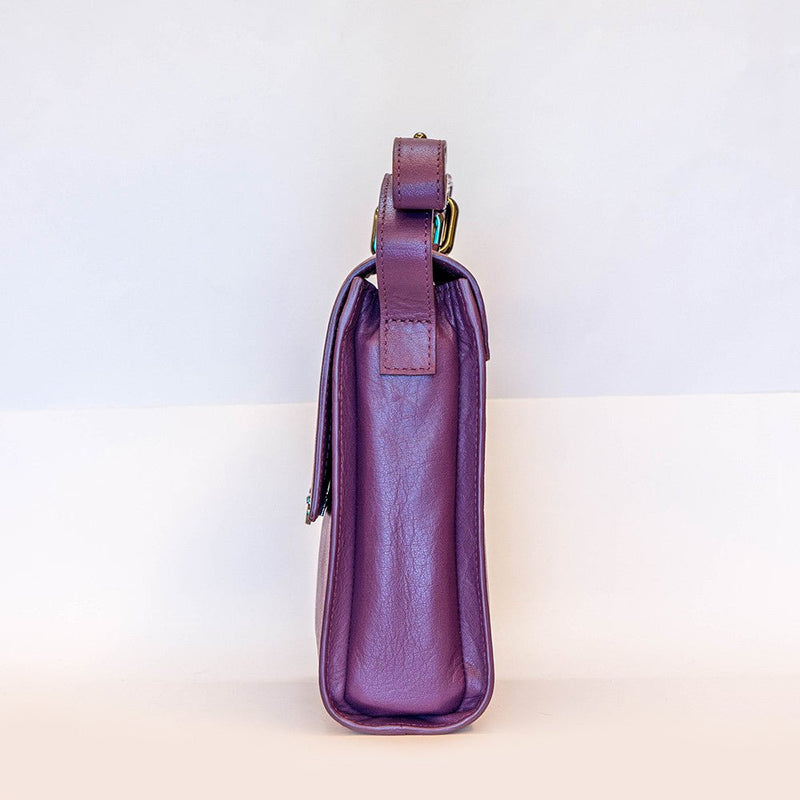 Purple leather bag