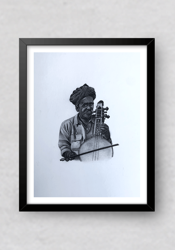 Shop The Kamaycha Player in Miniature Painting by Mohan Prajapati