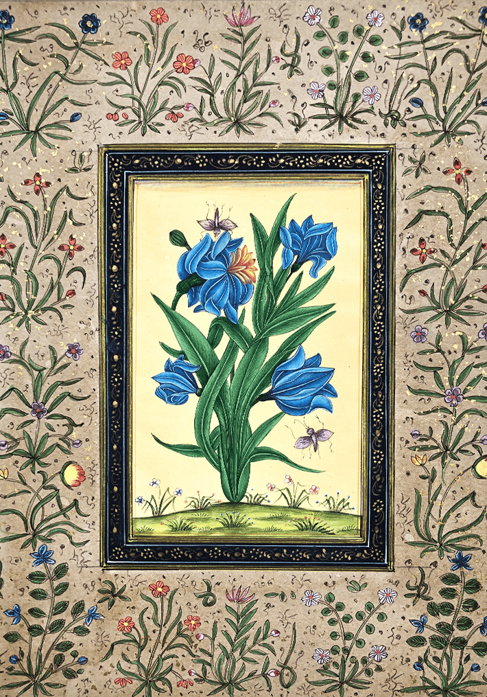 The Mughal Flowers in Miniature Painting by Mohan Prajapati