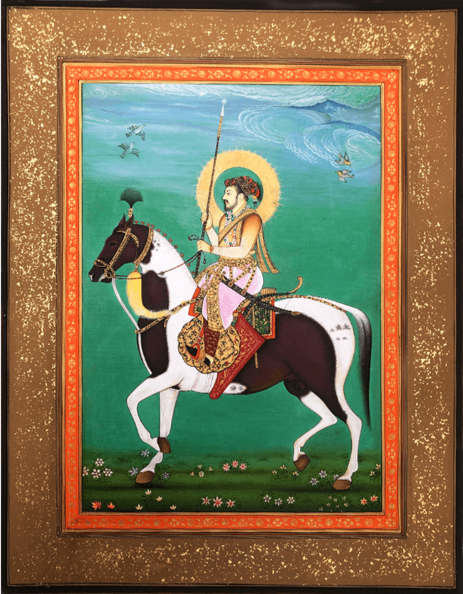 The Royal Horse Rider in Miniature Painting by Mohan Prajapati