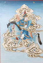 The Warrior: Thangka Painting by Krishna Tashi Palmo-