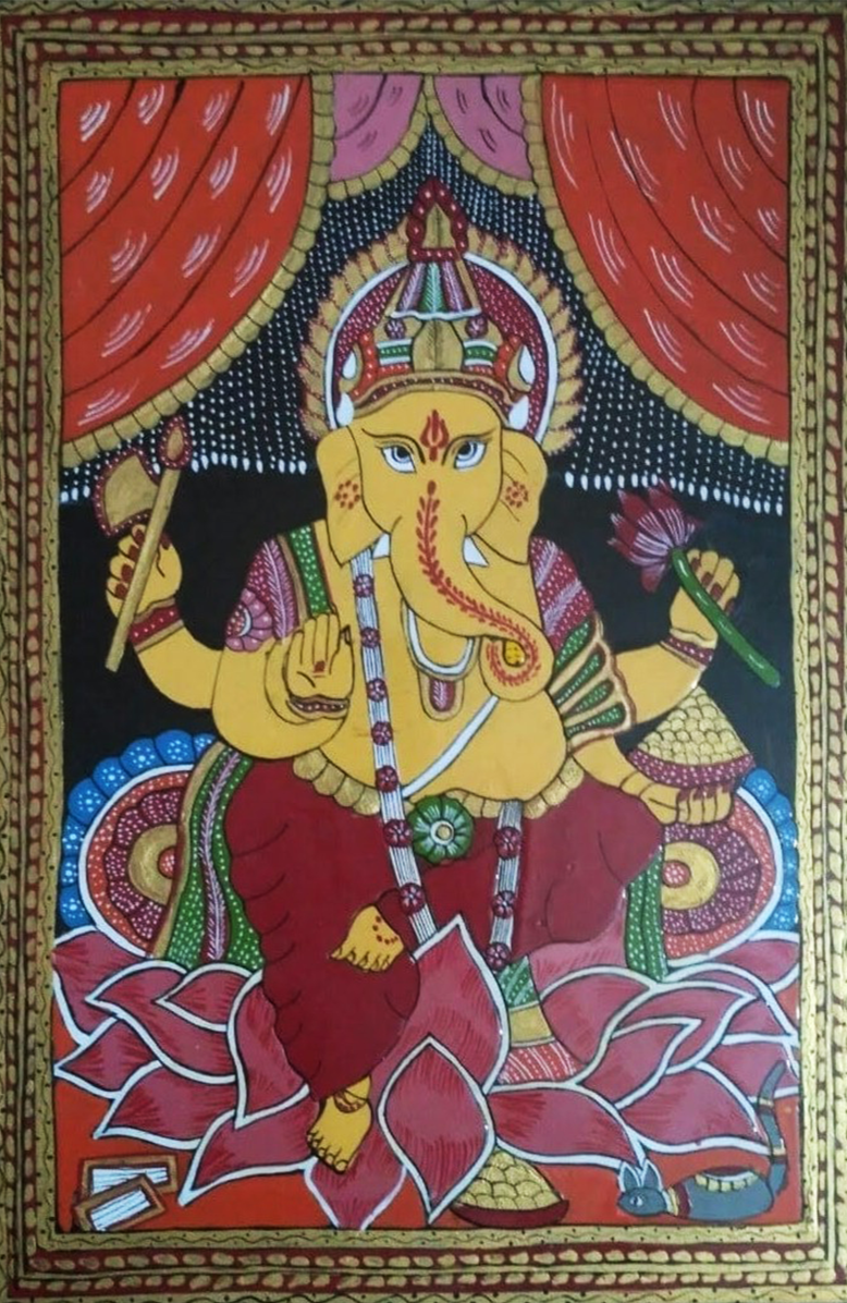 Tikuli Ganesha Painting by Ashok Kumar