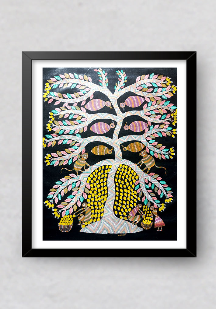 Tree Of Life  Bhil Painting by Shersingh Bhabhor