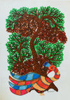 Tree Peacock: GOND ART BY SAROJ VENKAT SHYAM-Paintings by Master Artists