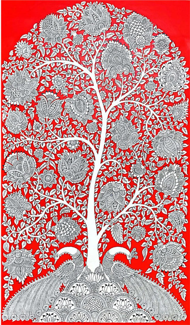 Tree of Life: Kalamkari Painting by Harinath.N