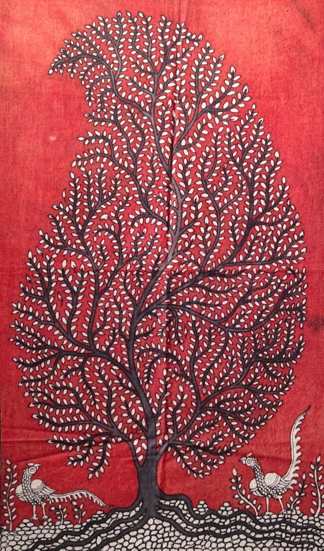 Tree of Life, Mata ni Pachedi Painting by Chandrakant Bhulabhai-Paintings by Master Artists