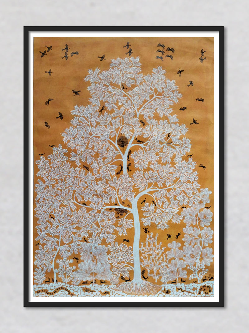 Tree Warli painting by Dilip Rama Bahotha