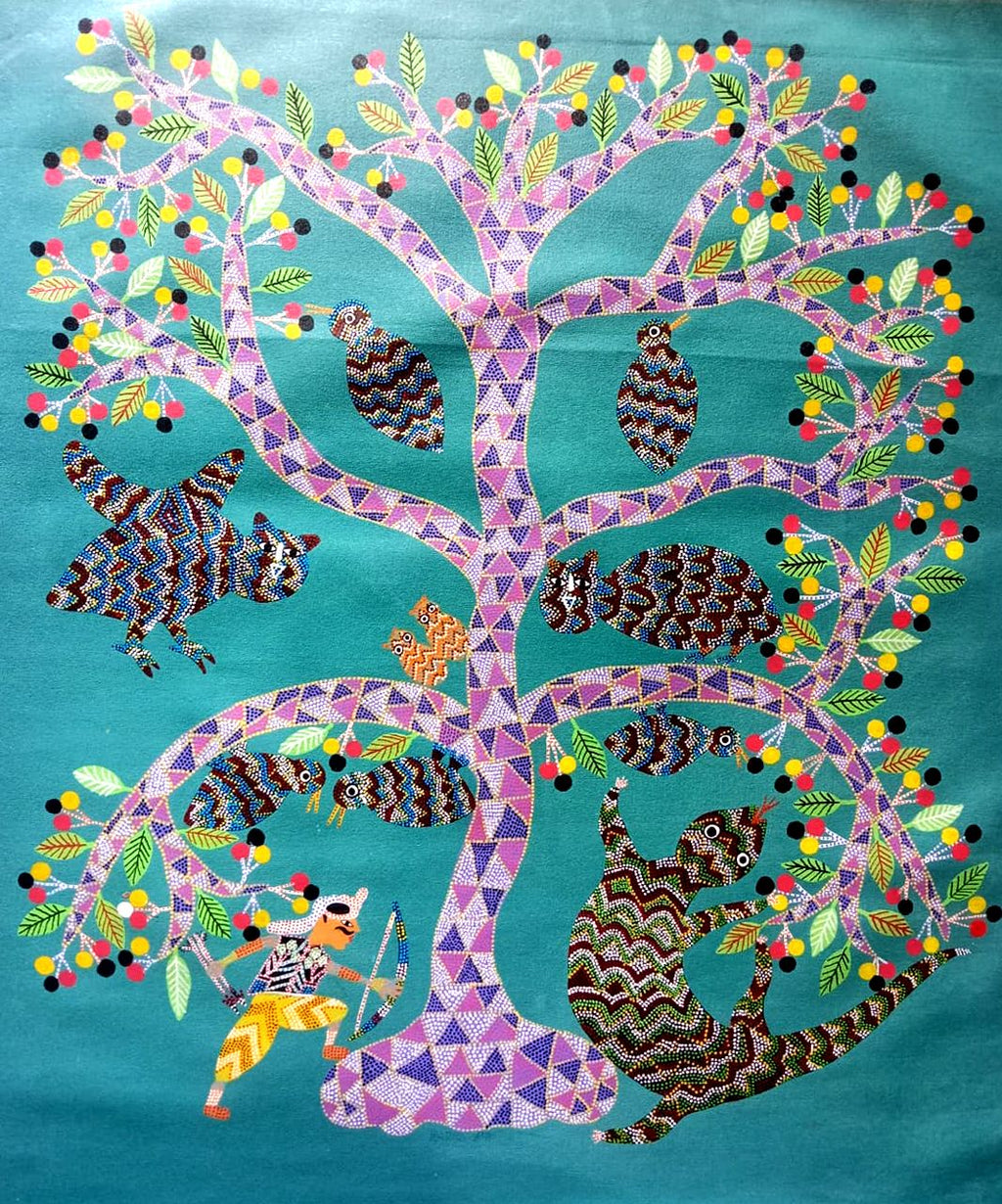 Tree of life Bhil Painting by Shersingh Bhabhor