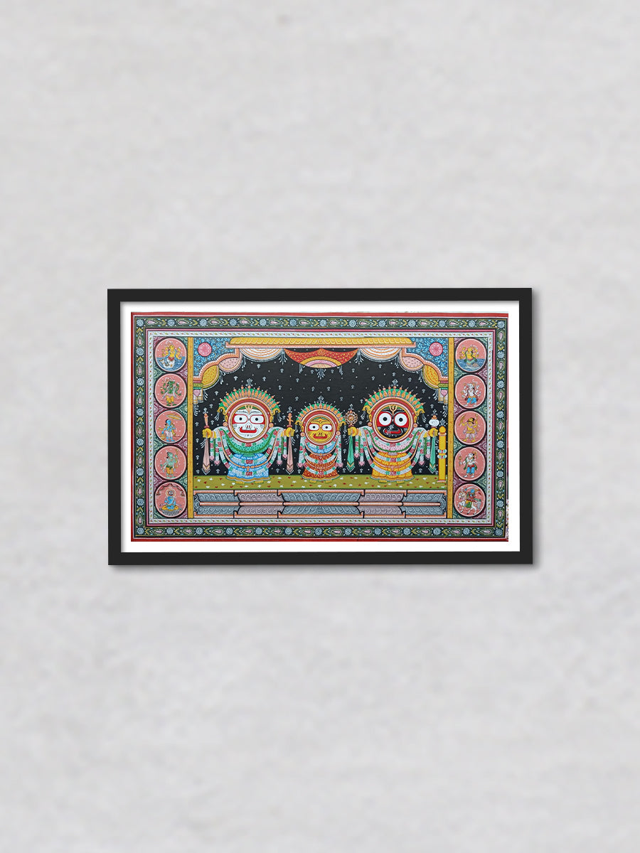 Triad of Jagannath Pattachitra Painting by Purusottam Swain