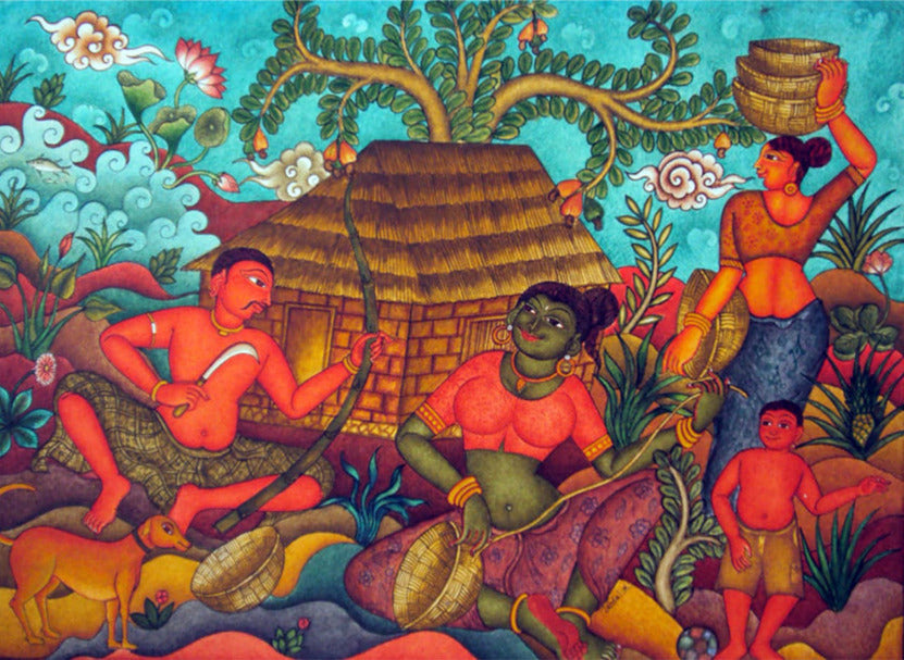 Buy Village, Kerala Mural Painting by V.M Jijulal