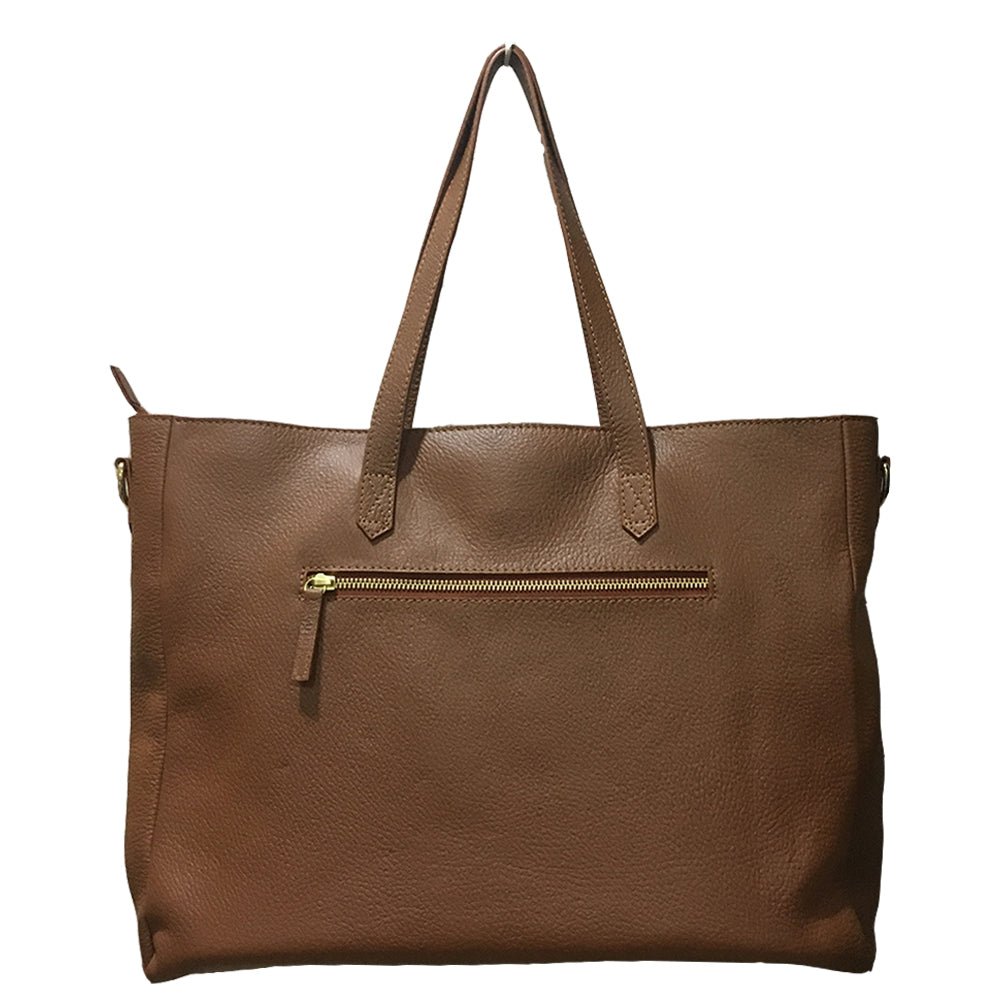 WHERE BE DRAGONS, TAN LEATHER TOTE BAG-LAPTOP BAG