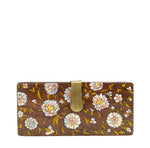 WHITE FLOWERS, WOOD CLUTCH-