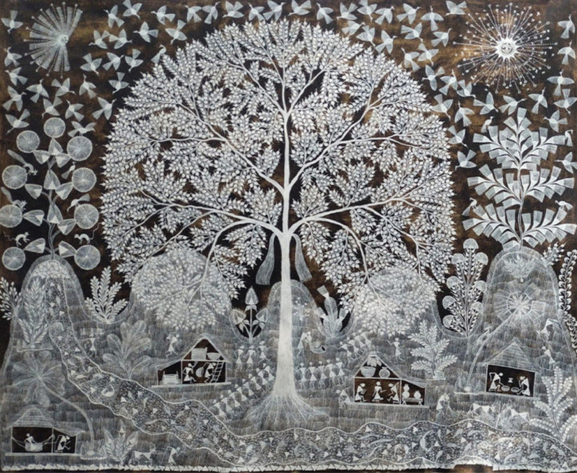 Warli Ecosystem: Warli Painting by Dilip Rama Bahotha