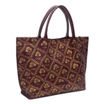 Web of Flowers, Maroon Tote-