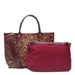 Web of Flowers, Maroon Tote