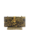 Where be Dragons, Rectangle Clutch Black and Gold-Women's Wood Clutch