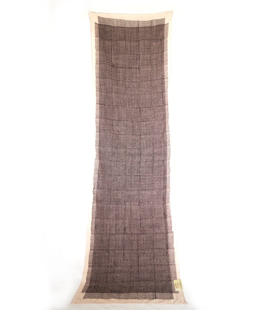 ABSTRACT - Black/white Hand block printed Cotton Stole-