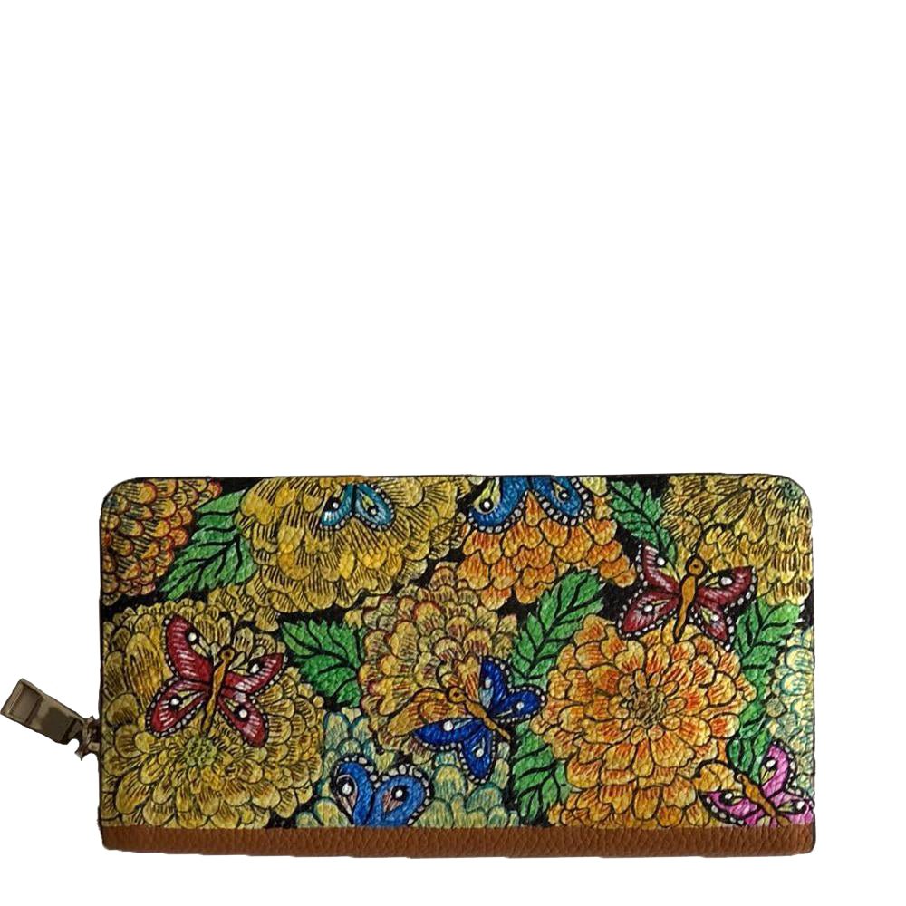 Butterflies | Handpainted lather wallet | Indian craft | Handmade | art ...
