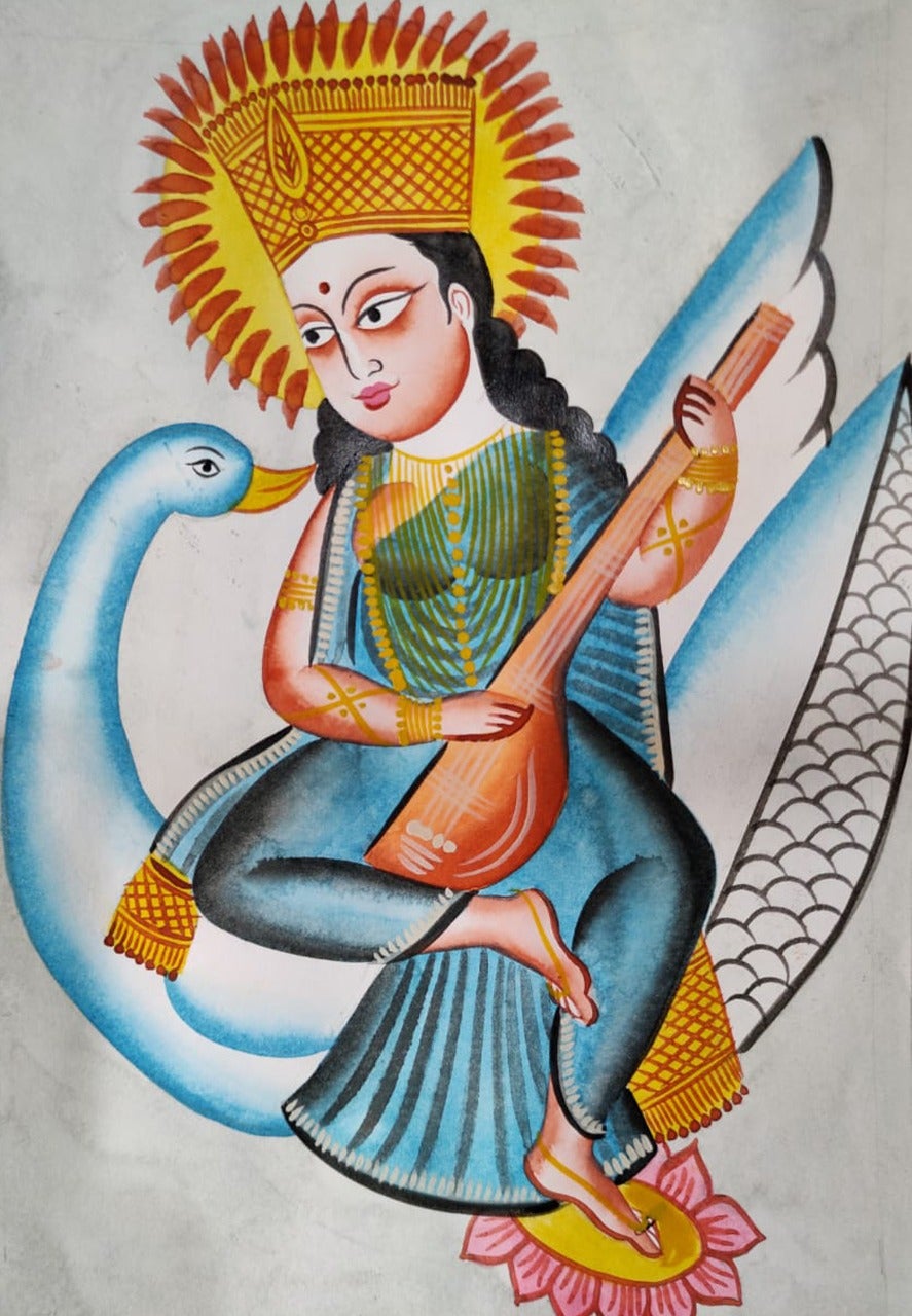 Goddess Saraswati Painting by Akash Bhisikar | Saatchi Art