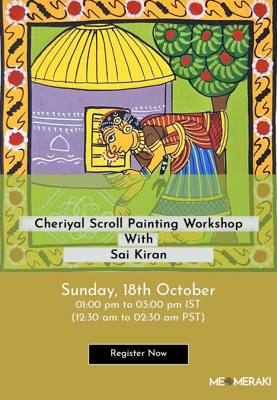 How to Draw Cheriyal Scroll Painting Easy Part 1 Indian Tribal Folk Art  Telangana Painting - YouTube