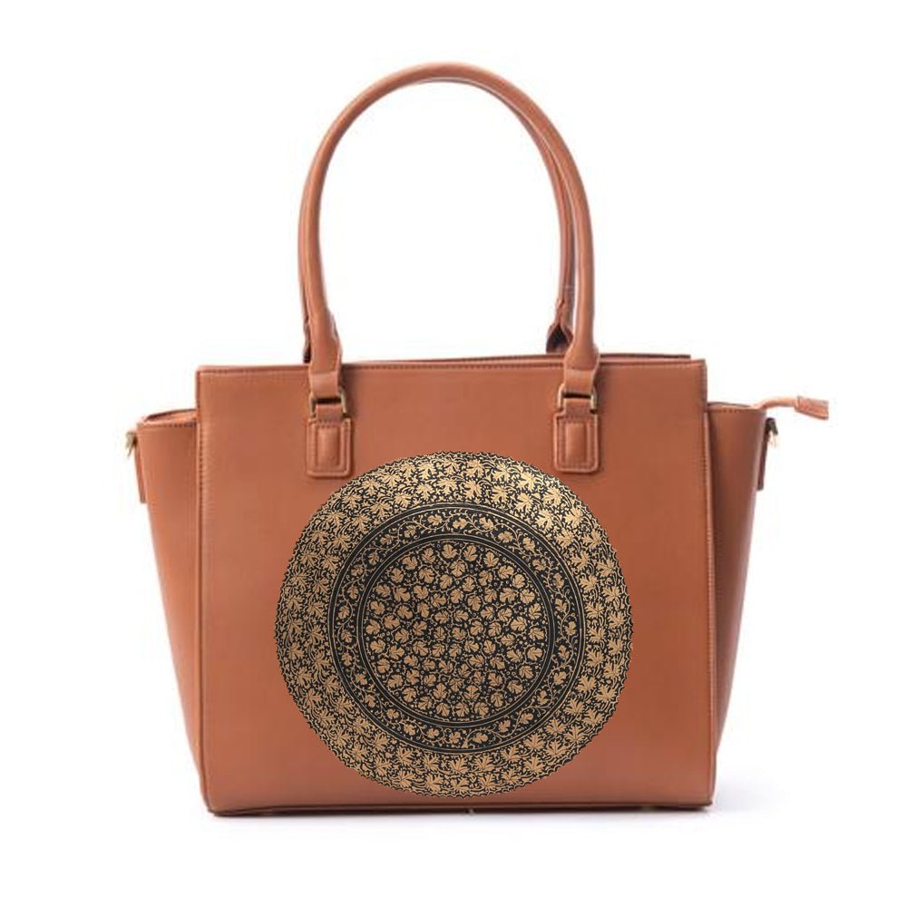 FLOWERS TAN LAPTOP BAG-LAPTOP BAG