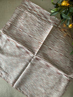 Handwoven IKAT SILK STOLE, Cream and brown-