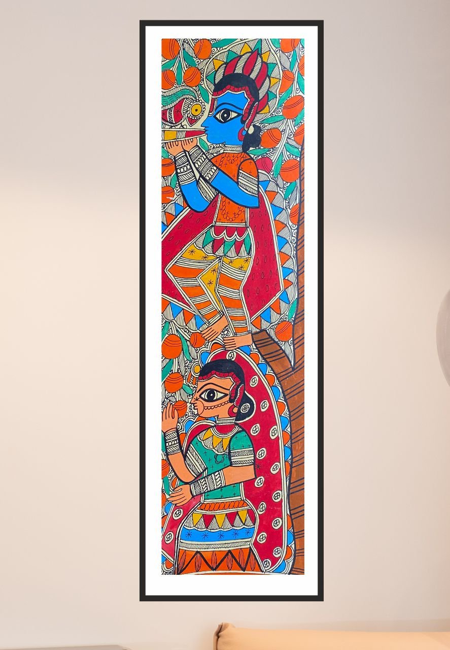Radha krishna drawing | Madhubani painting, Mandala design art, Art  inspiration
