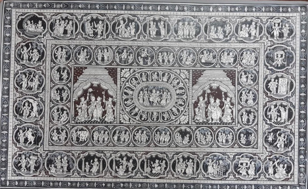 The Story of Krishna Pattachitra Art Work for Sale